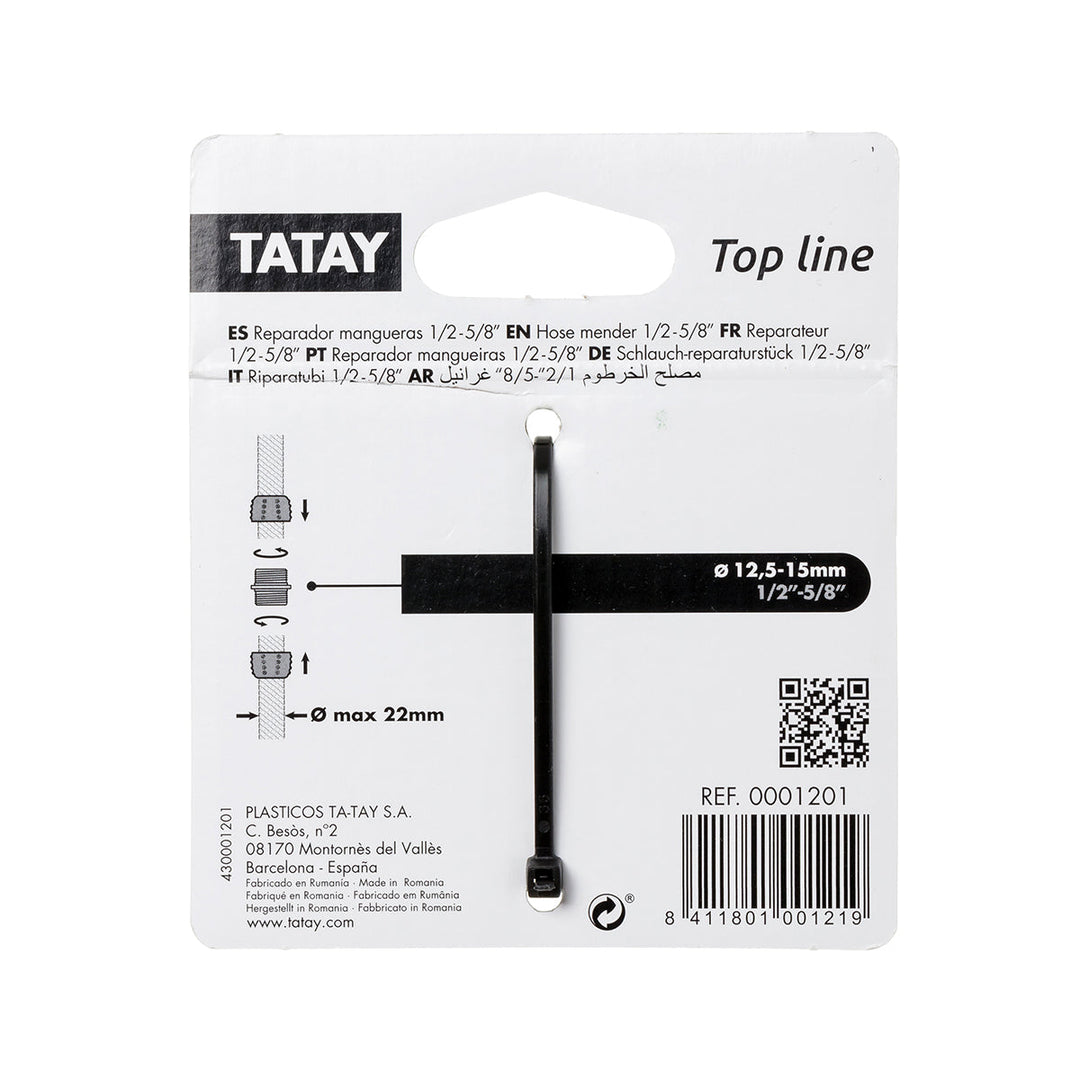 TATAY Top Line - Reparador Rápido Universal para Mangueras de 1/2" y 5/8" Anti UV