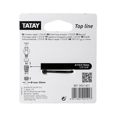 TATAY Top Line - Conector Rápido Universal para Mangueras de 1/2" y 5/8" Anti UV SRP
