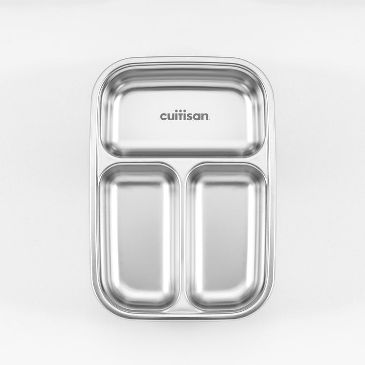 Cuitisan To Go - Recipiente Rectangular de 0.56L con 3 Compartimentos en Acero Apto Microondas