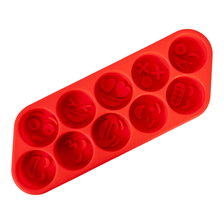 ZOKU Cool Moji - Bandeja Cubitera en Silicona en Forma de Emoticonos. Rojo