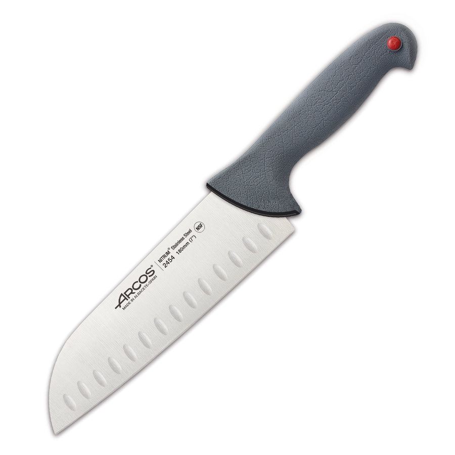 ARCOS Colour Prof - Cuchillo Santoku Alveolado 18 cm Acero Inoxidable Forjado Nitrum