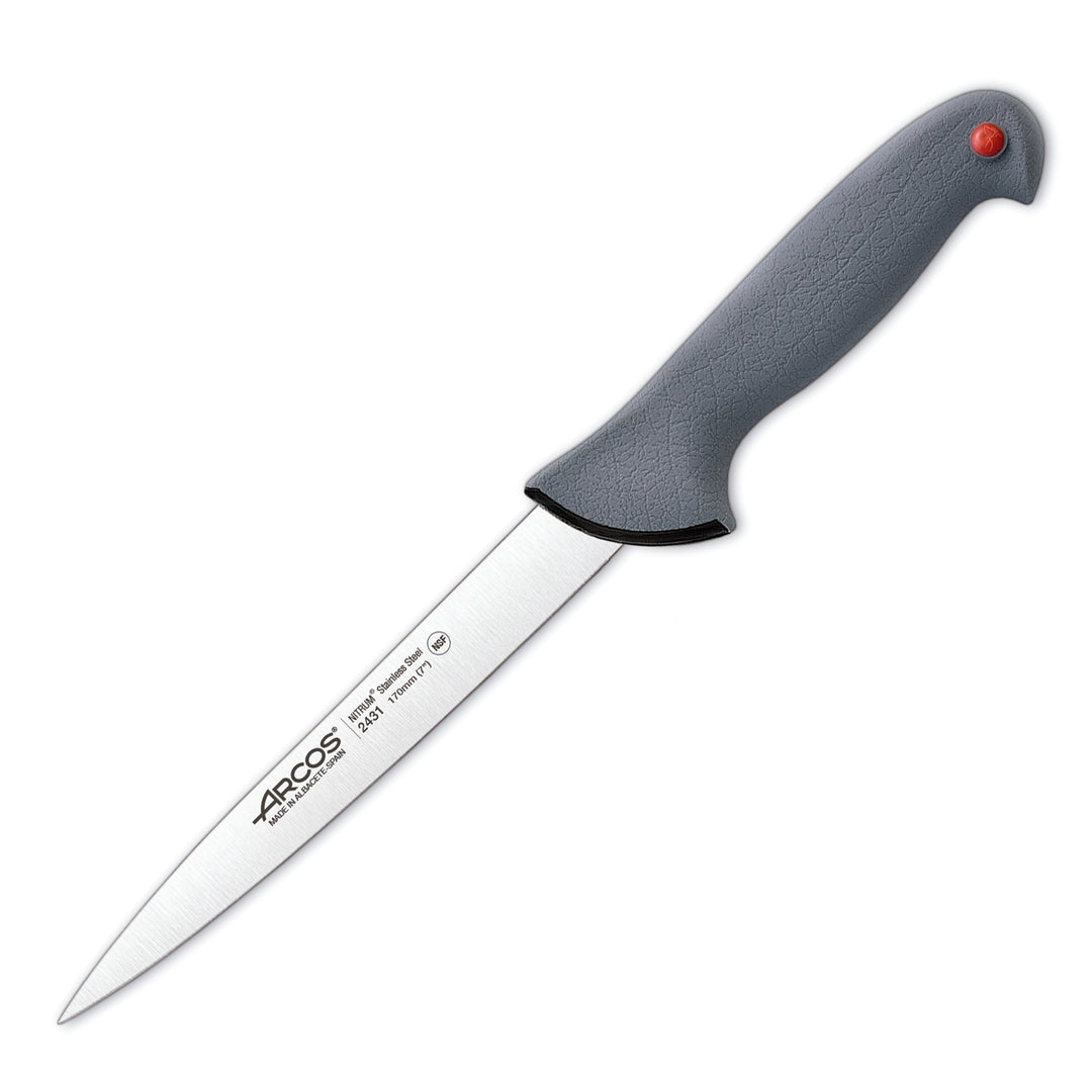 ARCOS Colour Prof - Cuchillo Lenguado Flexible 17 cm Acero Inoxidable Forjado Nitrum