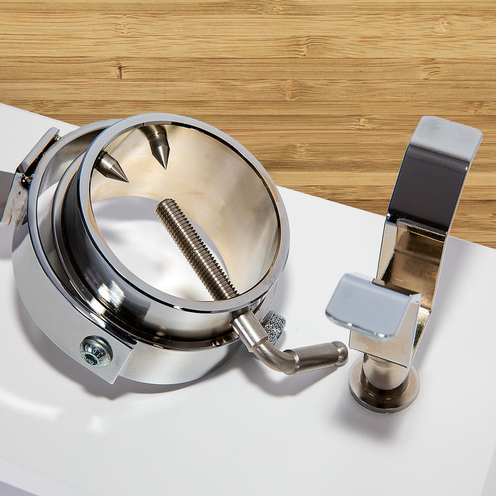 BELLO Mont Blanc - Soporte Jamonero Plegable en Fibra y Acero con Cabezal Giratorio. Blanco