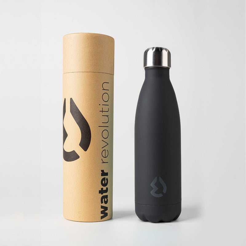 Water Revolution - Botella Térmica de Acero Inoxidable 500 ml Rubber, Color Black