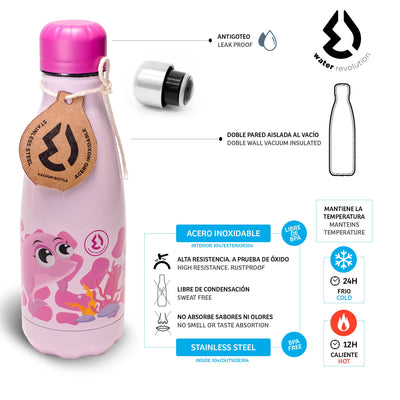 Water Revolution - Botella Térmica Infantil de Acero Inoxidable 350 ml. Kids Delfines