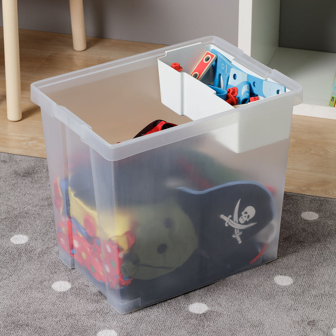 TATAY - Caja de Ordenación Multiusos 60L 100% Reciclable con Tapa Abatible. Rojo