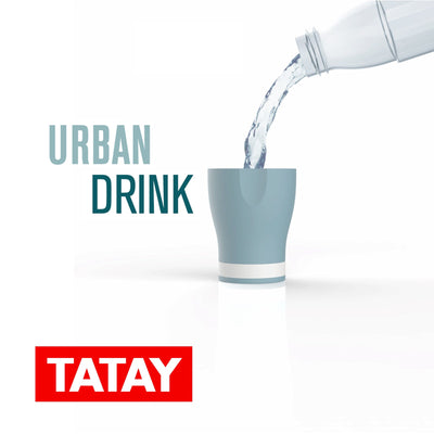TATAY Urban Drink - Botella de Agua de 0.4L en Tritán con Tapón Vaso, Ocean