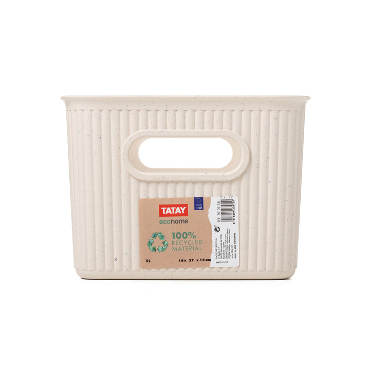 TATAY 7010238 - Cesta de Ordenación Rectangular Tamaño M de 5L Baobab EcoHome