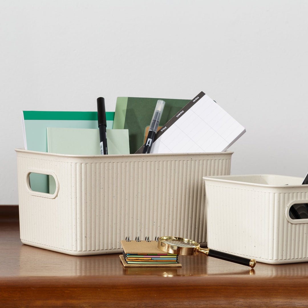 TATAY 7010138 - Cesta de Ordenación Rectangular Baobab EcoHome