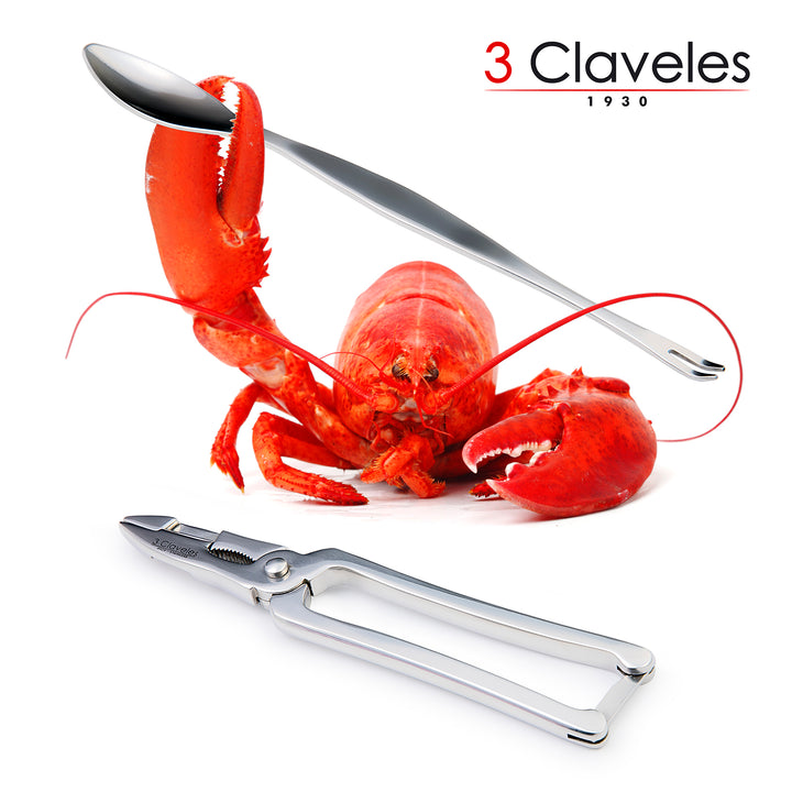 3 Claveles - Lote de 2 Pinzas Corta Mariscos Profesionales 17 cm Forjadas