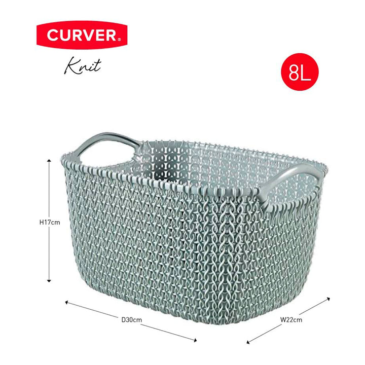 Curver Knit - Cesta Ordenación Rectangular de 8L con Asas