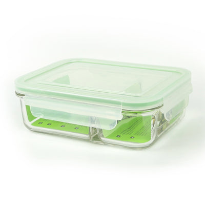 3Pcs Rectángulo caja de almuerzo de vidrio pyrex con tapa hermética al por  mayor