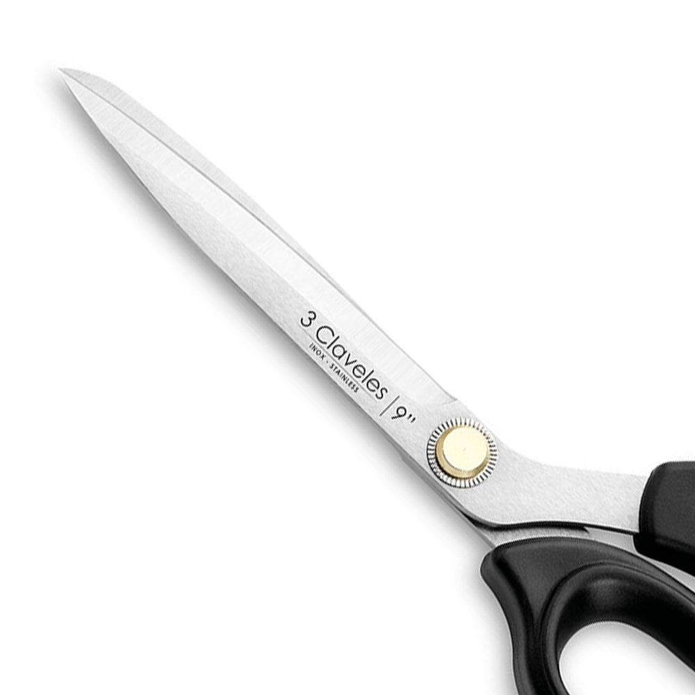 3 Claveles - Tijeras de Sastre Profesionales para Diestros, Varios Usos, 23 cm - 9"