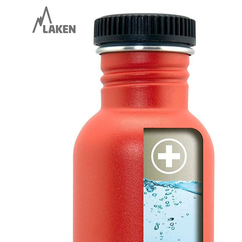 LAKEN Basic Steel - Botella de Agua 0.5L en Acero Inoxidable. Rojo