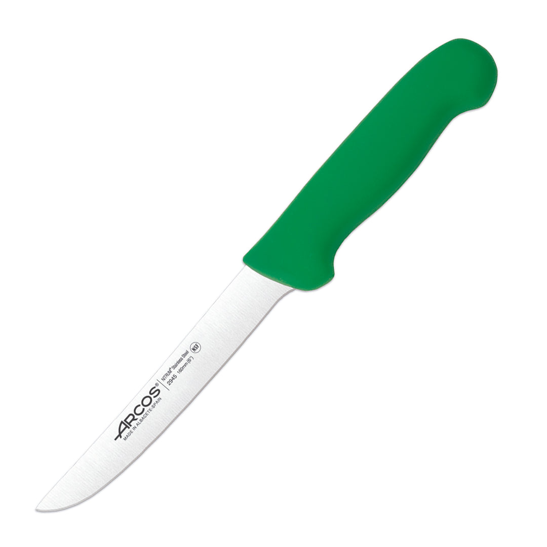 ARCOS Serie 2900 - Cuchillo Profesional Deshuesador Recto 16 cm Acero NITRUM. Verde