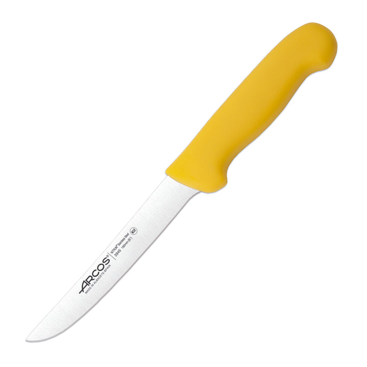 ARCOS Serie 2900 - Cuchillo Profesional Deshuesador Recto 16 cm Acero NITRUM. Amarillo