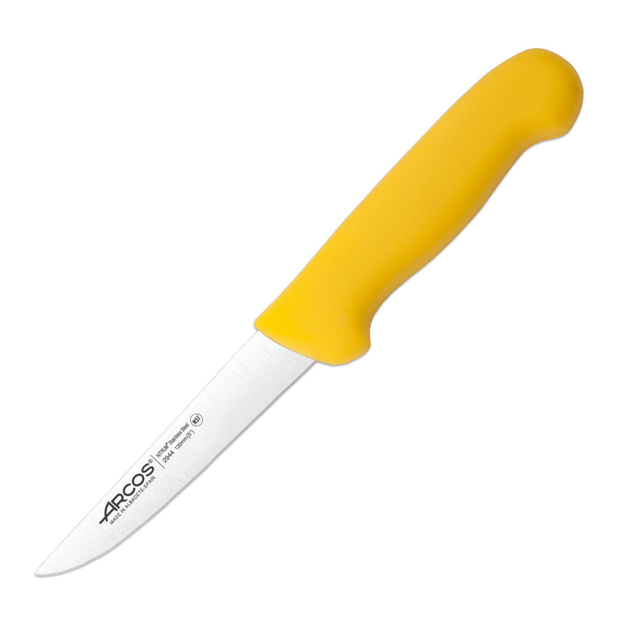 ARCOS Serie 2900 - Cuchillo Profesional Deshuesador Recto 13 cm Acero NITRUM. Amarillo