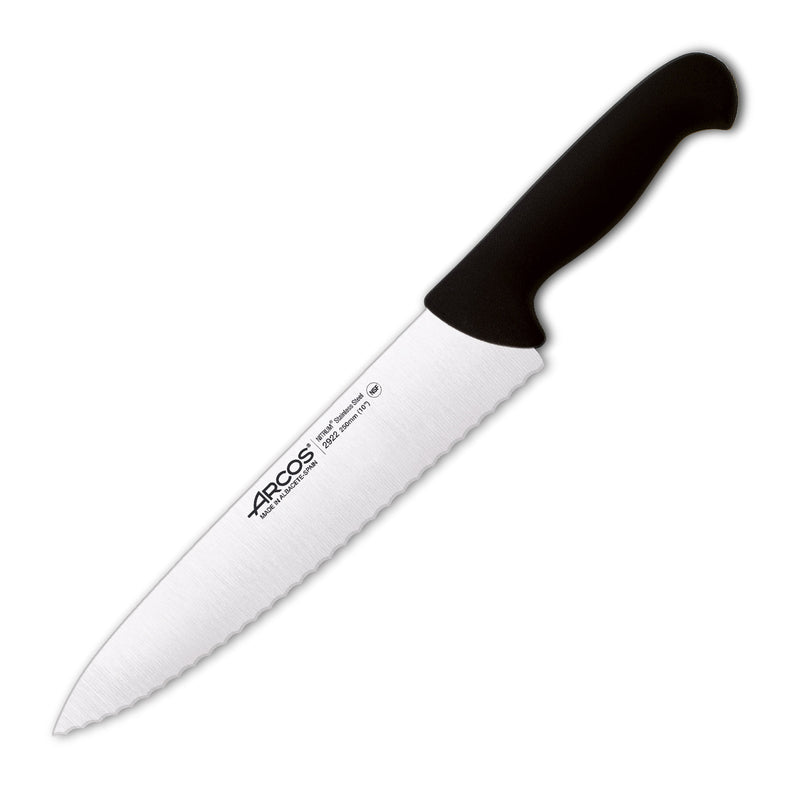 ARCOS Serie 2900 - Cuchillo Profesional Cocinero Perlado 25 cm Acero NITRUM. Negro