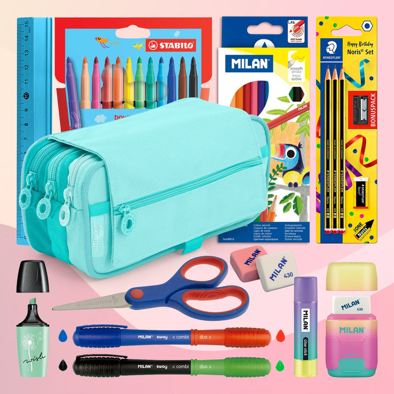 EcoPack Blush 38 - Pack Ahorro Completo con Material Escolar de Primeras Marcas