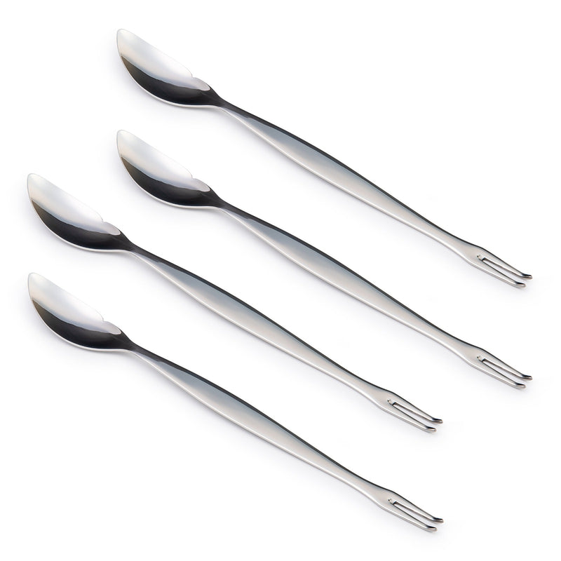 IDURGO - Conjunto de 4 Tenedores Largos de Acero Inoxidable para Marisco 27 cm