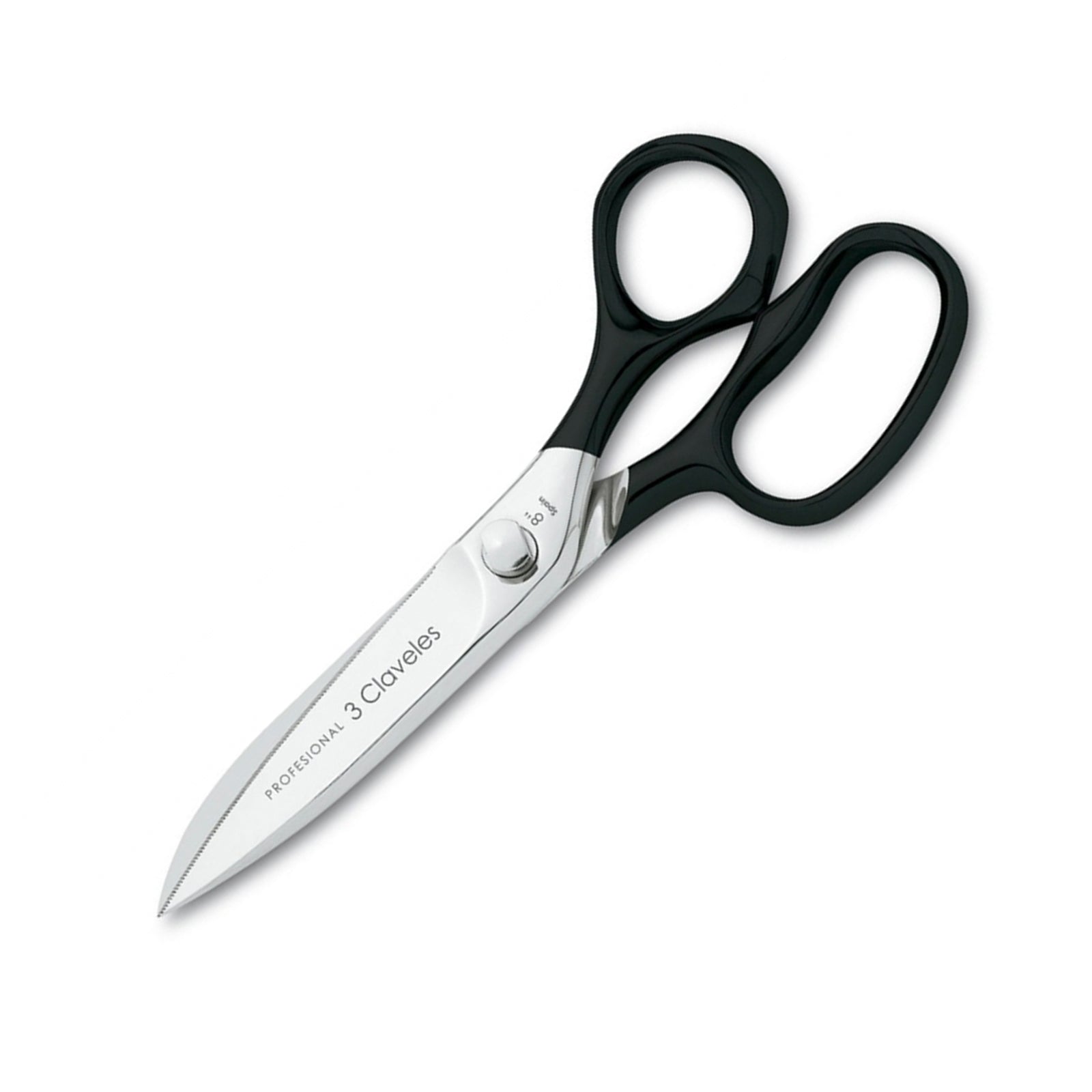 3 Claveles - Tijeras de Tapicero Profesionales para Diestros, Varios Usos, 20 cm - 8"