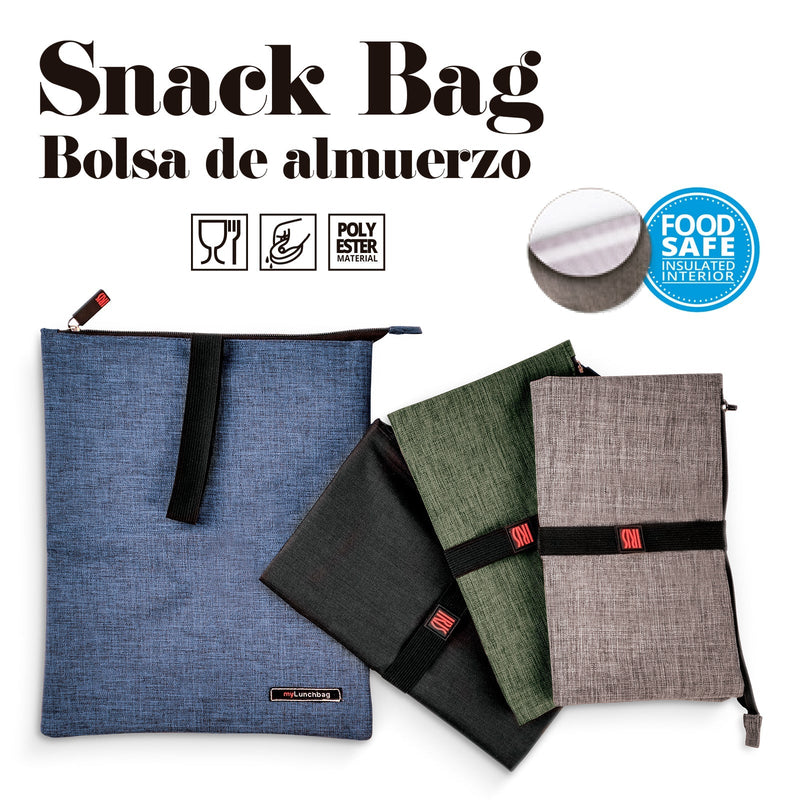 IRIS Snack Bag - Bolsa Porta Alimentos con Cierre de Cremallera, Verde