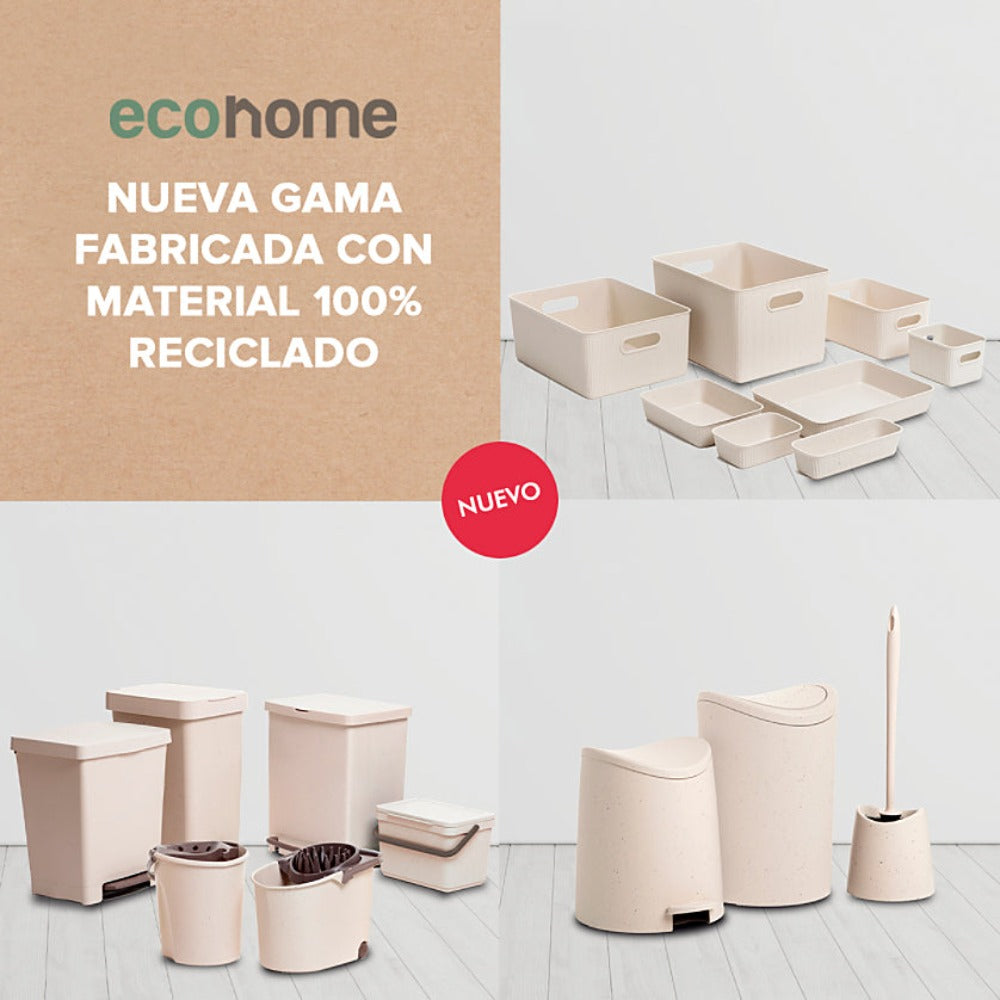 TATAY EcoHome - Cubo de Baño de 6L con Tapa Basculante. Color Beige