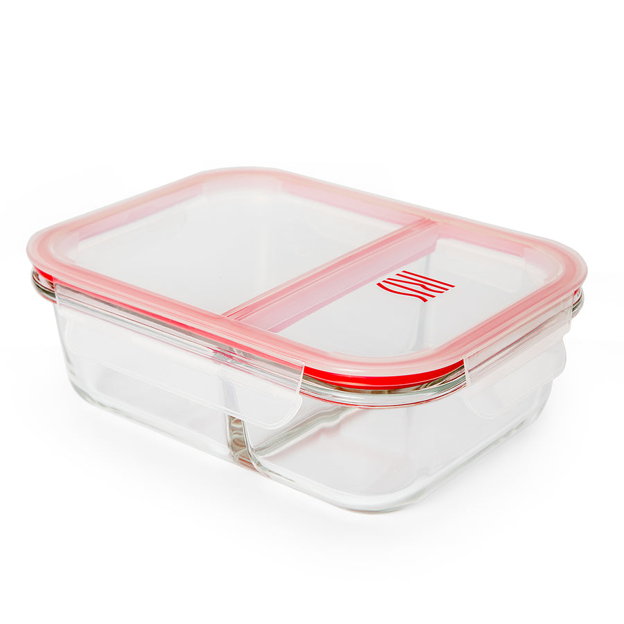 IRIS - Recipiente Rectangular Doble Hermético 0.95L en Vidrio Borosilicato