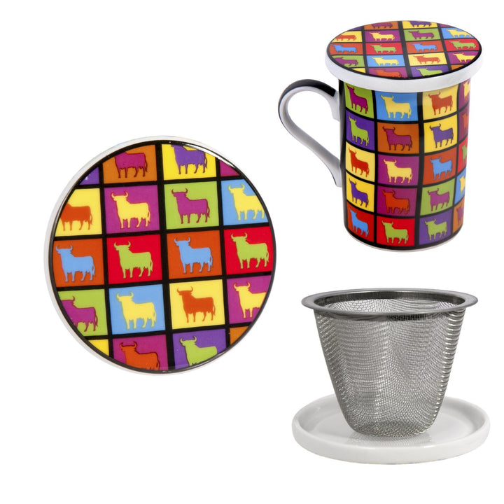 Taza de Cerámica Osborne con Tapa y Filtro Metálico en Estuche