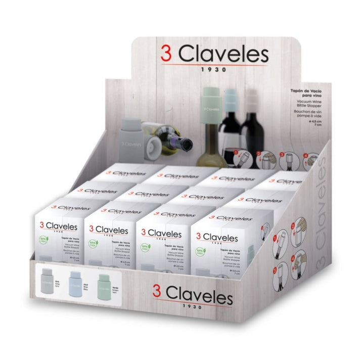 3 Claveles - Tapón de Vacío para Botellas de Vino Estándar